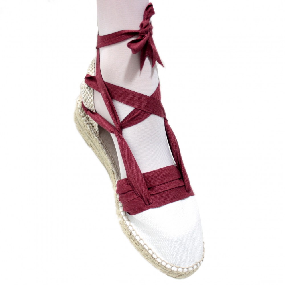 Mid Heel Espadrilles Tres Vetes Maroon