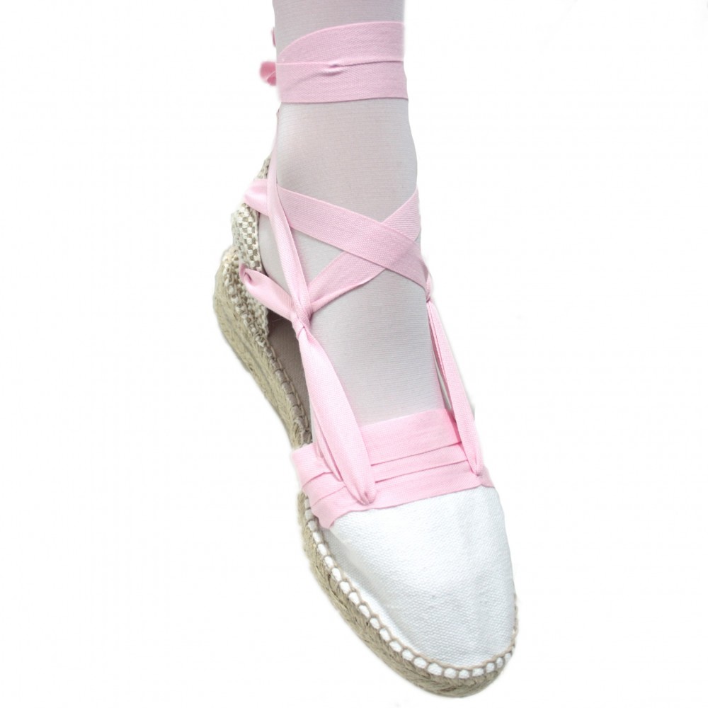 Mid Heel Espadrilles Tres Vetes Light Pink