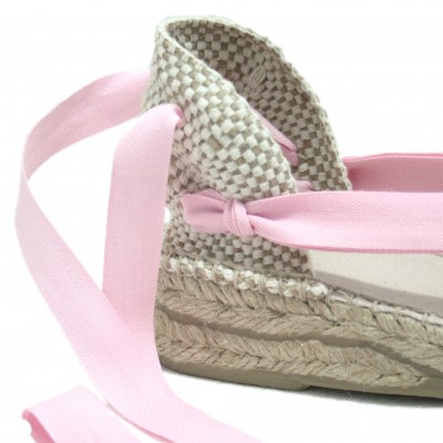 Mid Heel Espadrilles Tres Vetes Light Pink