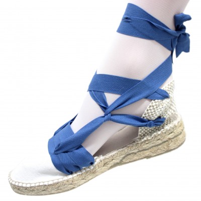 Mid Heel Espadrilles Tres Vetes Electric Blue