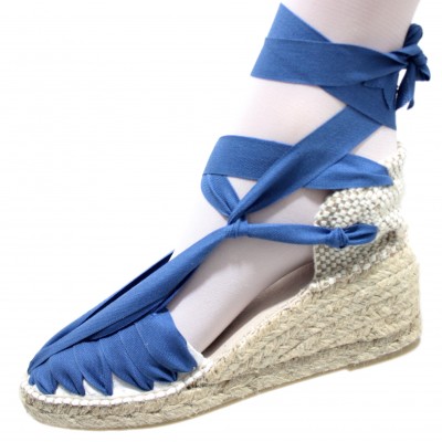 Heel Espadrilles Pintxo or Set Vetes Traditional Blue