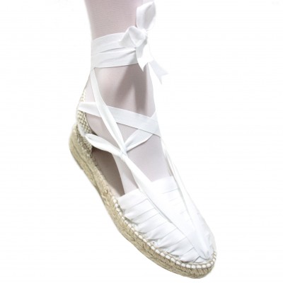 Mid Heel Espadrilles Pintxo or Set Vetes White