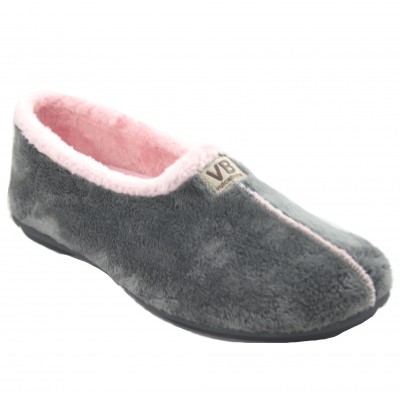 Vulcabicha 4306 - Women's Shoes Closed Soft Comfortable Flat Gray and Pink Color